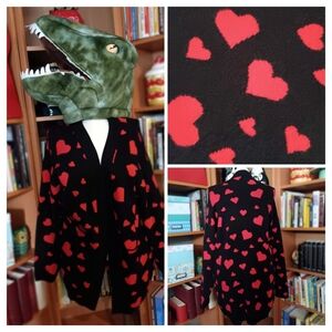 Magnolia Place Oversized Heart Print Open Cardigan Sweater from Unique Vintage